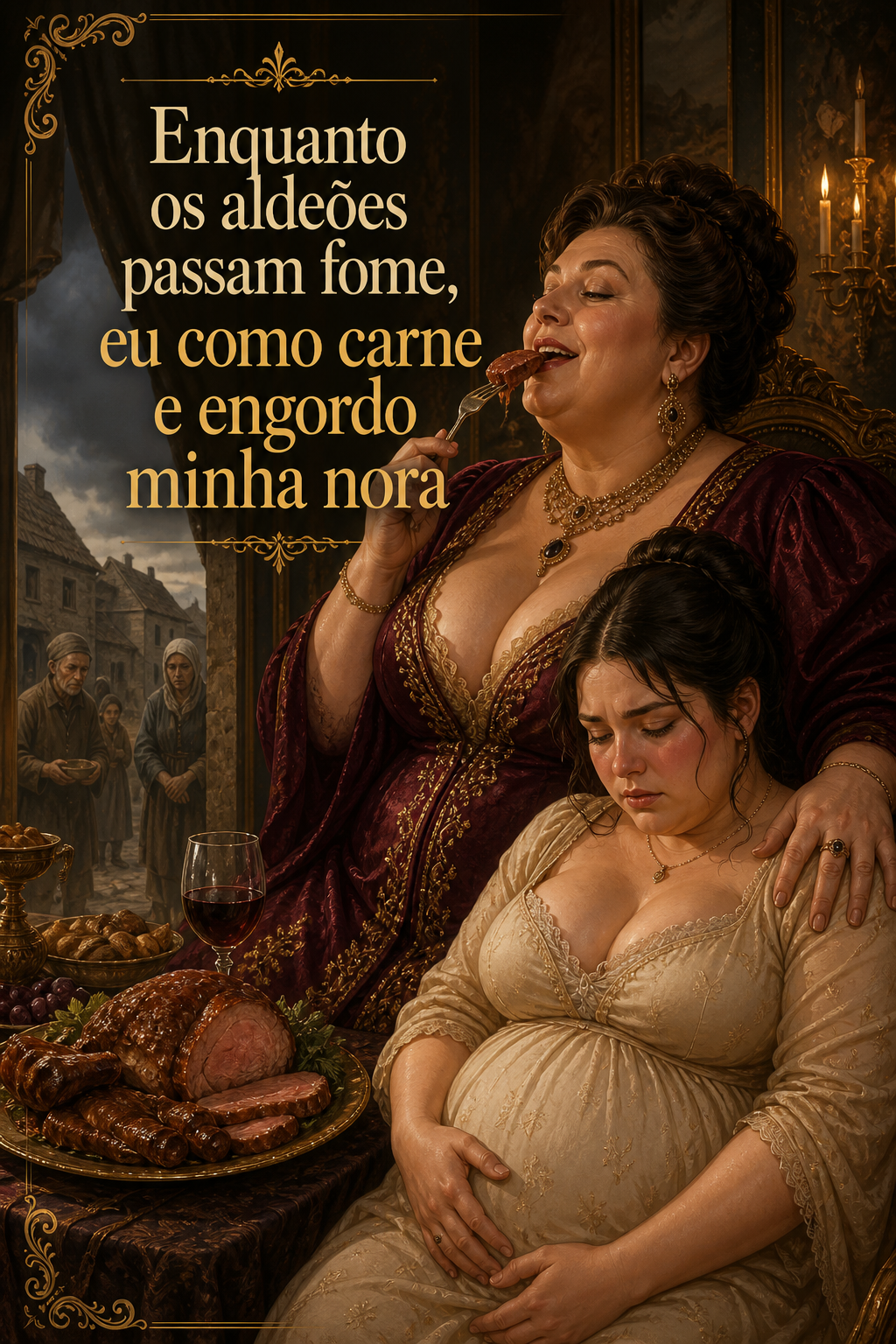 Enquanto os aldeões passam fome, eu como carne e engordo minha nora